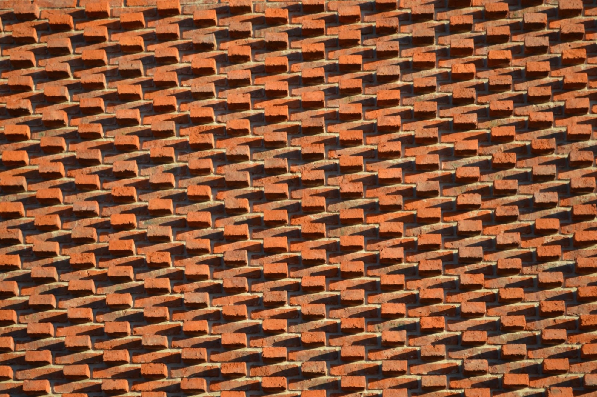 Detalle horizontal de la trama de ladrillo de Casa I