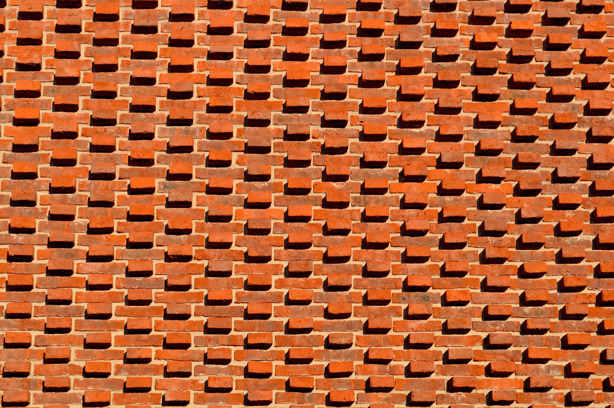 Detalle horizontal de la fachada de ladrillo de Casa I